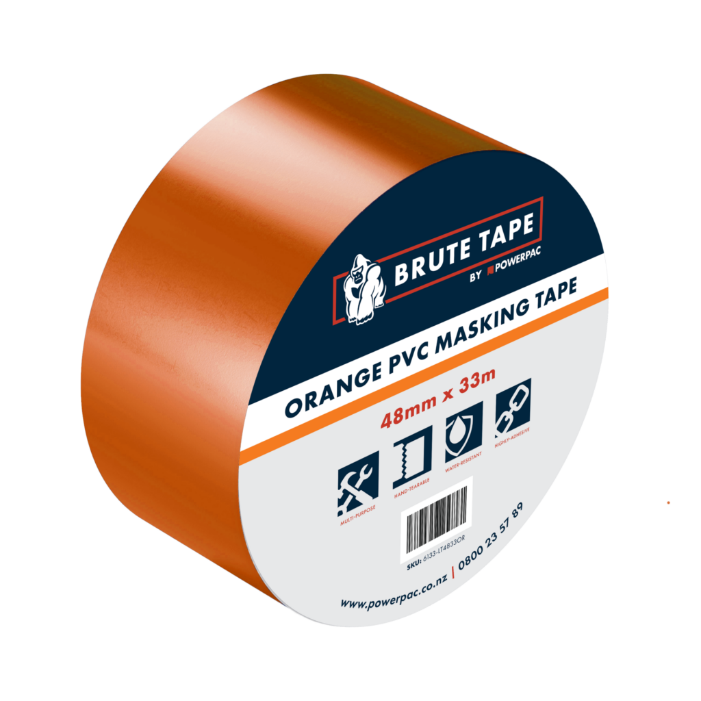 POWERPAC - PVC Low Tac Orange 33m x 48mm