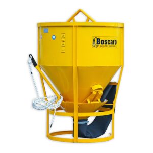 Boscaro Conical Concrete Skip Central Discharge with 2m rubber hose 800L