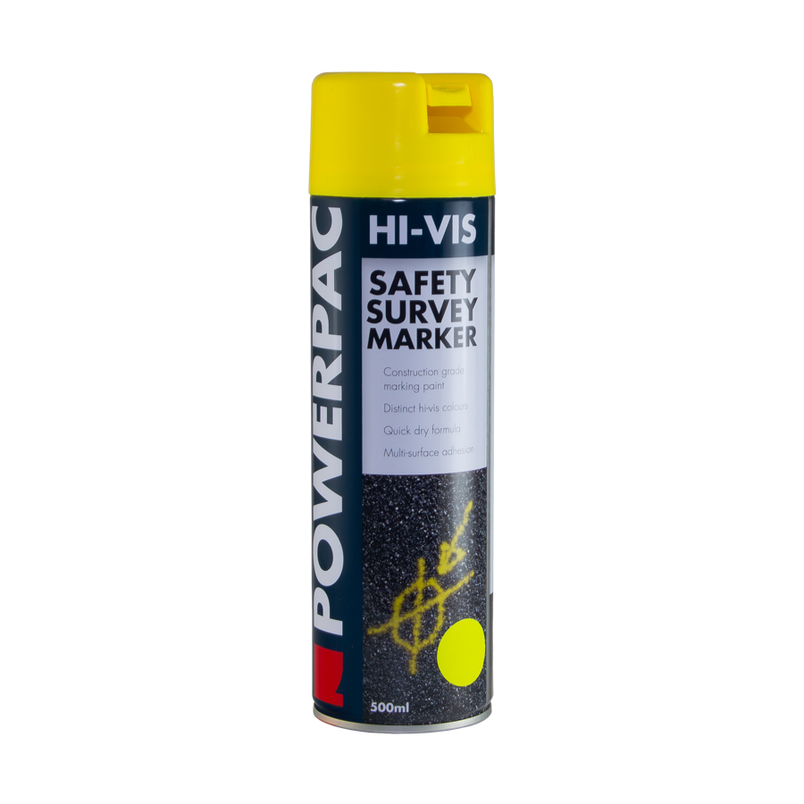 POWERPAC - Survey Marking Paint 500ml - Fluro Yellow