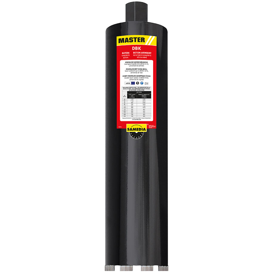 Samedia Diamond Core Bit - DBK 62mm Dia x 450mm