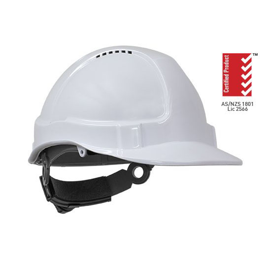 Tuff Nut Hard Hat - Ratchet Harness - White