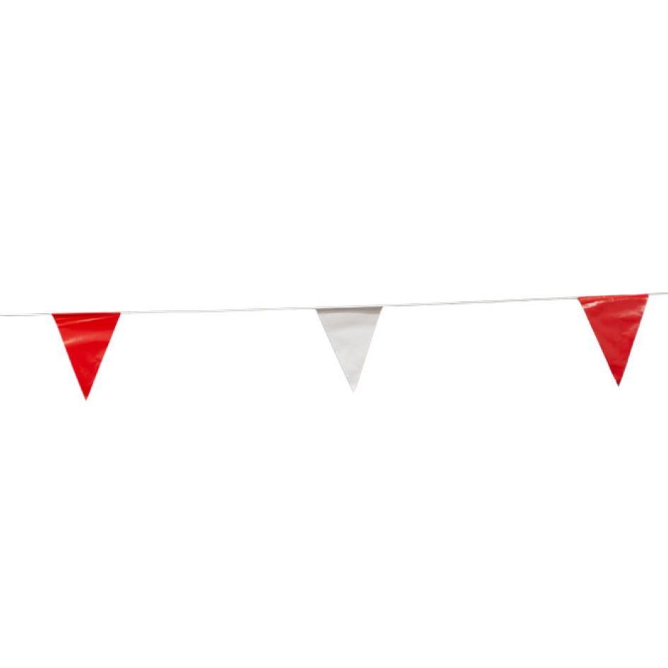Rope With Flags Bunting 30m - Red/White