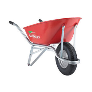 Contractor Wheelbarrow - Red Steel - Bolt Free Tray