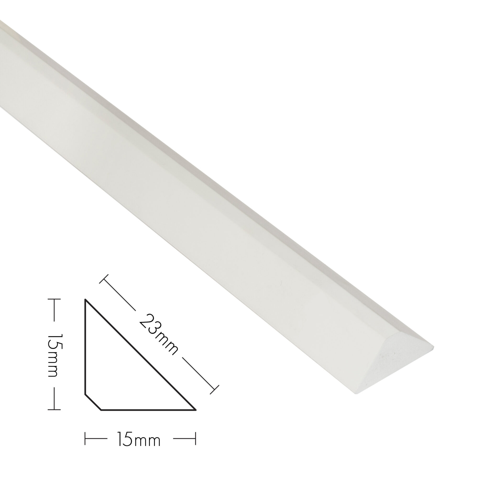 Form Fillet - 15mm - 2.9m - PVC White (15x 15 x 23mm)