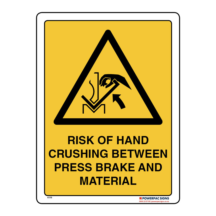 Risk Of Hand Crushing Between Press Brake And Material Powerpac