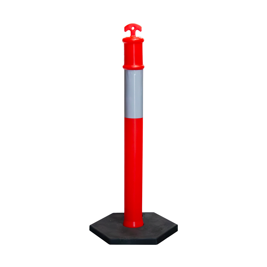 Portable T Top Bollard - Orange - 1.1m- 6kg rubber base
