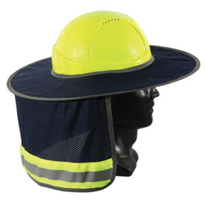 Full Brim Hard Hat Sun Shield Navy / Yellow