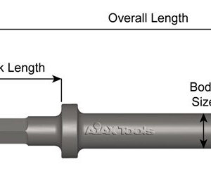 Bulldog - Scaling Chisel 300mm x 30mm .580" hex Shank