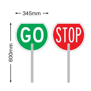 Stop & Slow Sign - Aluminum handle - 450mm
