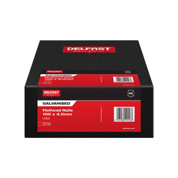 Delfast 100 x 4.0mm Galvanised Flathead Loose Nails 15kg