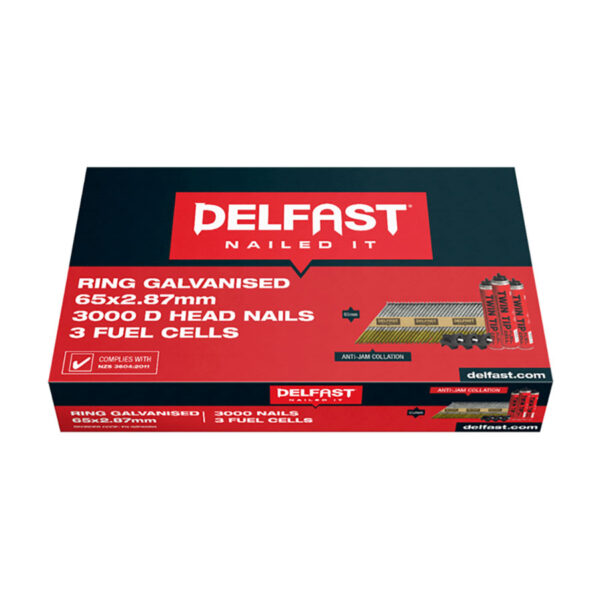 Delfast 65mm Galvanised Nails + Fuel Pack 3000/Bx