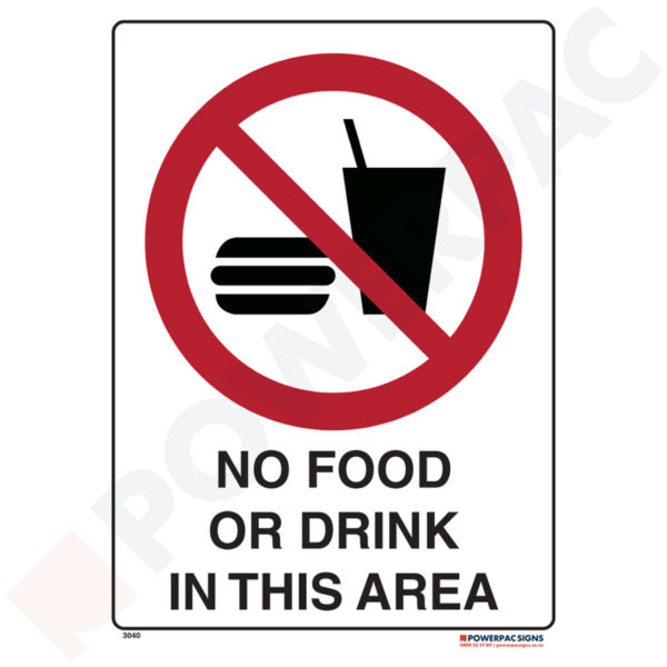 Prohibiting Signs - No Food or Drink in This Area