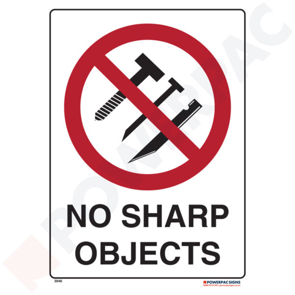 Prohibiting Signs - No Sharp Objects