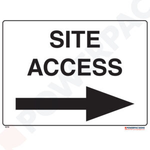 Restricted Area Signs -  Site Access to Right