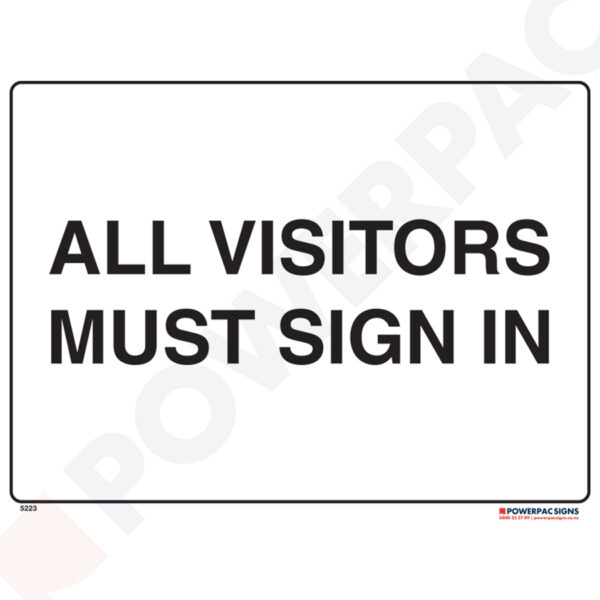 Restricted Area Signs -  All Visitors Must Sign In