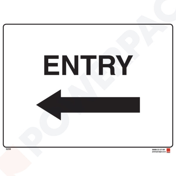 Restricted Area Signs -  Entry to Left