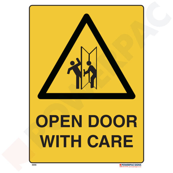 Warning Signs - Open Door with Care