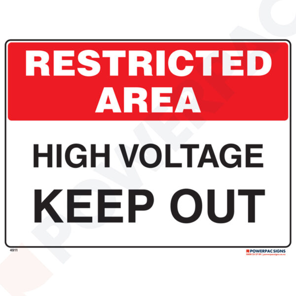 Restricted Area Signs - High Voltage - Keep Out
