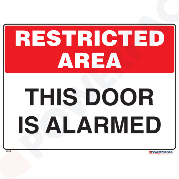 Restricted Area Signs - This Door is Alarmed