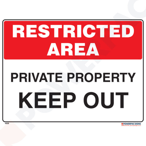 Restricted Area Signs - Private Property - Keep Out