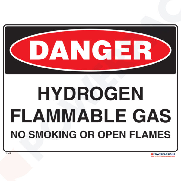 Danger Sign - Hydrogen Flammable Gas - No Smoking or Open Flames