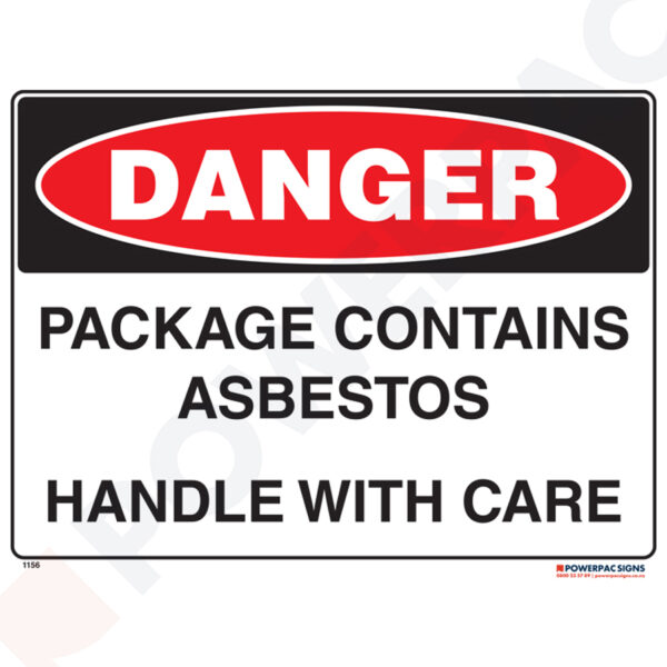 Danger Sign - Package Contains Asbestos - Handle With Care