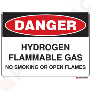 Danger Sign - Hydrogen Flammable Gas - No Smoking or Open Flames