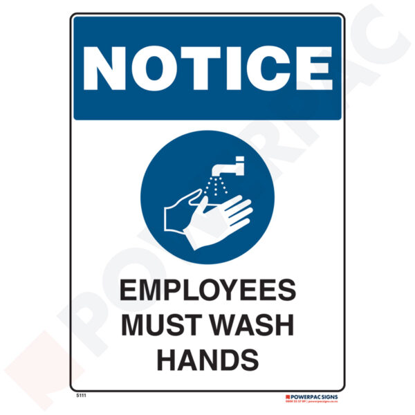 Notice Sign - Employees Must Wash Hands