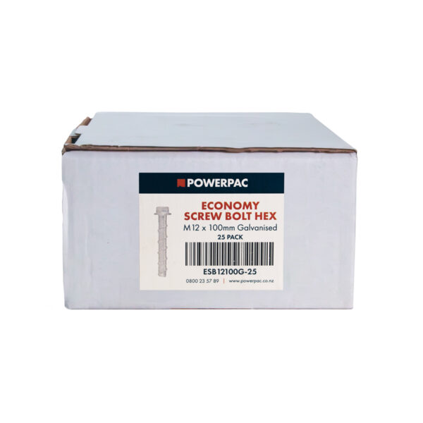 Economy Screw Bolt Hex M12 x 100mm Galv - 25pk