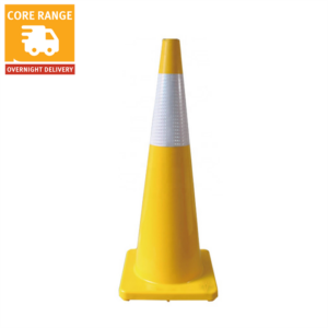 Construction Cone 700mm Yellow - 1.6 kg - Reflectorised Stripe