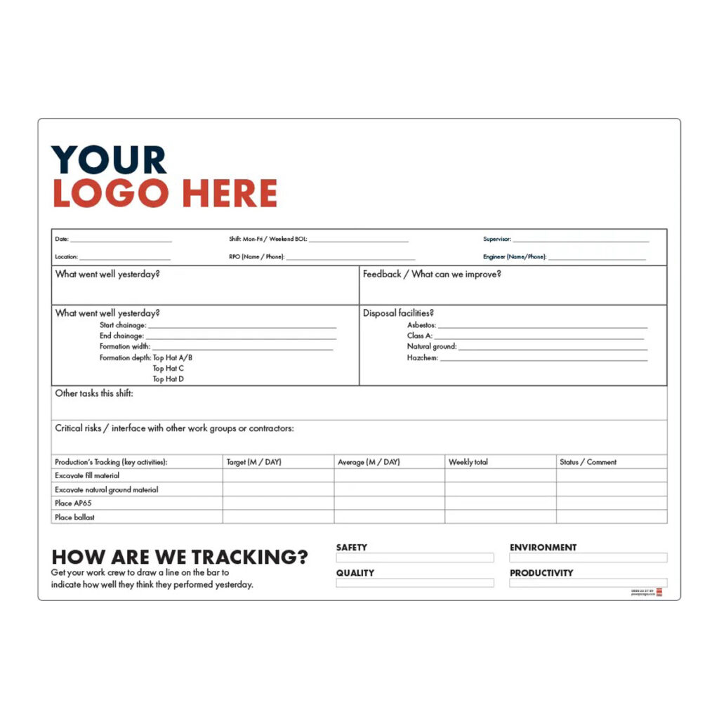 Crew Briefing Plan Board — 1200 x 900mm