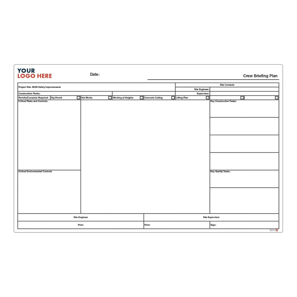 Crew Briefing Plan Board - 1920mm x 1200mm