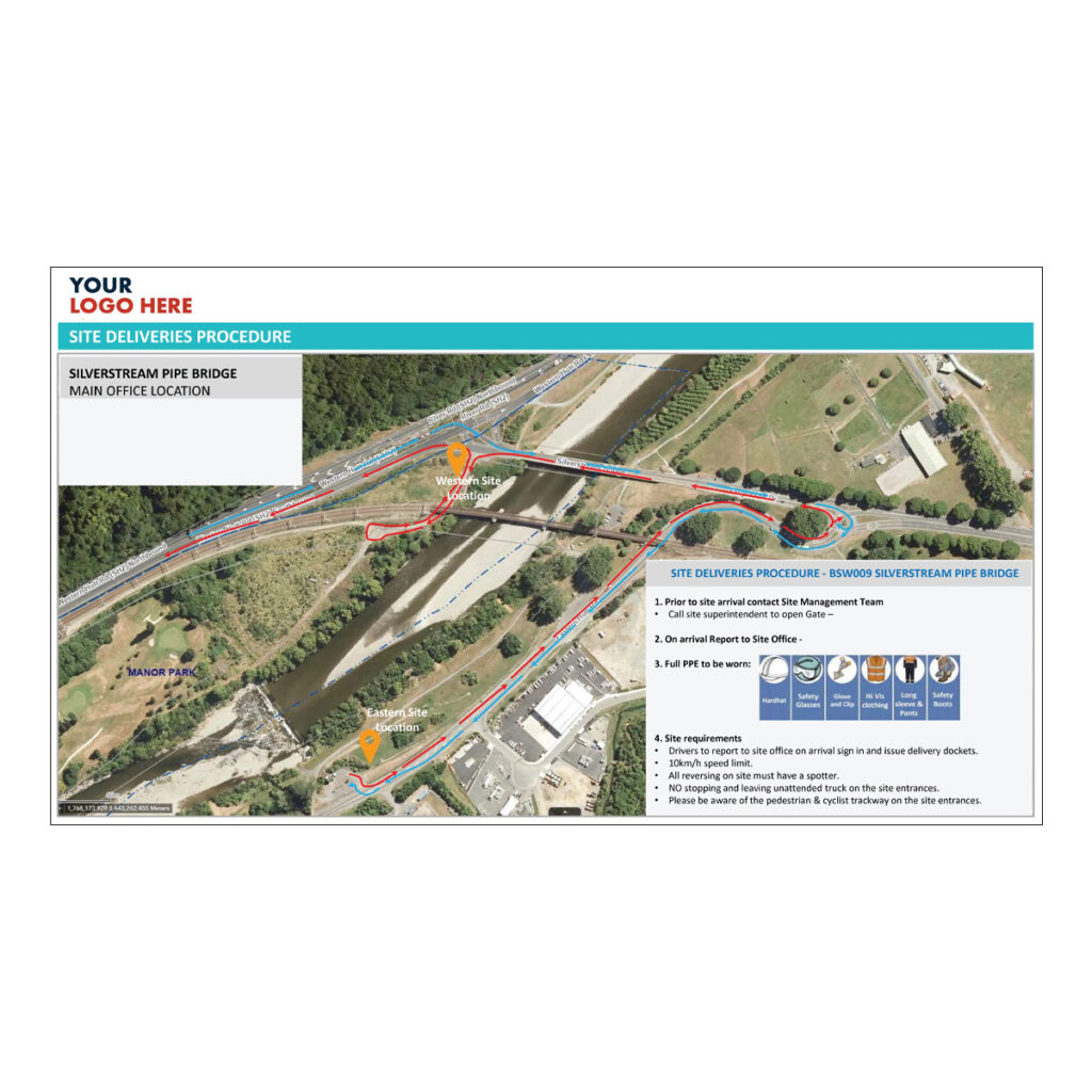 Site Deliveries Procedure Board - 2400mm x 1200mm