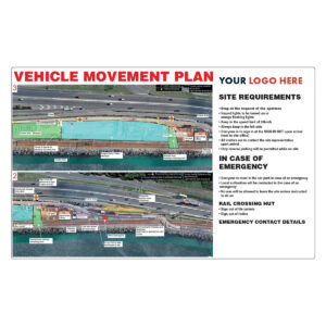 Light Vehicles Visitor/Site Entrance Board - 2400mm x 1200mm