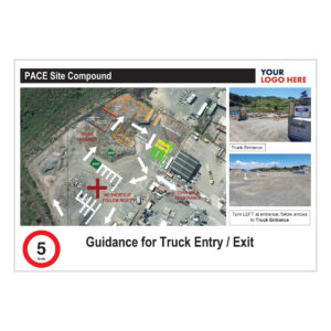 Truck Entry/Exit Guidance Board - 2400mm x 1200mm